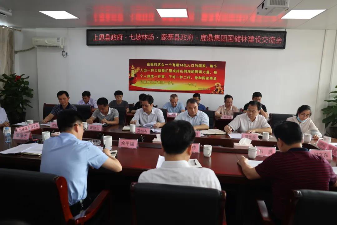 上思县政府、七坡林场到东升国际官网集团交流国储林项目建设工作